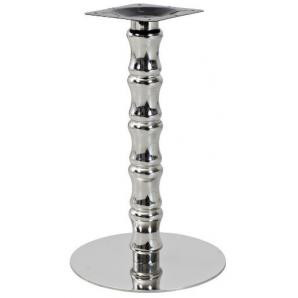 2 Bases de mesa karnak, acero inoxidable, acabado espejo, base 45 cms diámetro, altura 72 cms - 2 unidades