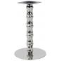2 Bases de mesa karnak, acero inoxidable, acabado espejo, base 45 cms diámetro, altura 72 cms - 2 unidades
