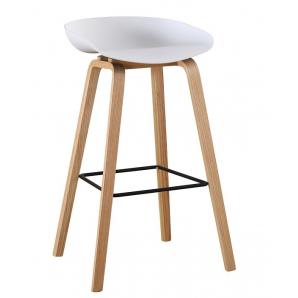 4 Taburetes awak (to), madera curvada, asiento polipropileno blanco - 4 unidades