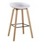 4 Taburetes awak (to), madera curvada, asiento polipropileno blanco - 4 unidades