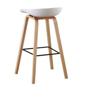 4 Taburetes awak (to), madera curvada, asiento polipropileno blanco - 4 unidades