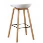 4 Taburetes awak (to), madera curvada, asiento polipropileno blanco - 4 unidades