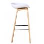 4 Taburetes awak (to), madera curvada, asiento polipropileno blanco - 4 unidades