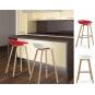 4 Taburetes awak (to), madera curvada, asiento polipropileno blanco - 4 unidades