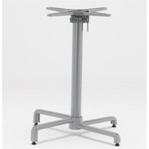 2 Bases de mesa bahia, abatible, aluminio fundido, plata - 2 unidades
