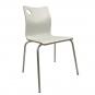 5 Sillas amelie, apilable, acero inoxidable, asiento laminado hpl, blanco roto - 5 unidades
