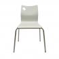 5 Sillas amelie, apilable, acero inoxidable, asiento laminado hpl, blanco roto - 5 unidades