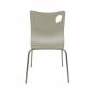 5 Sillas amelie, apilable, acero inoxidable, asiento laminado hpl, blanco roto - 5 unidades