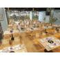 5 Sillas amelie, apilable, acero inoxidable, asiento laminado hpl, blanco roto - 5 unidades