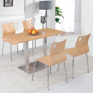 5 Sillas amelie, apilable, acero inoxidable, asiento laminado hpl, blanco roto - 5 unidades