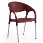 4 Sillones moon, aluminio, polipropileno burdeos* - 4 unidades