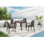 4 Sillones glady, apilable, polipropileno marrón chocolate - 4 unidades