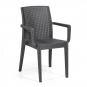 4 Sillones glady, apilable, polipropileno antracita - 4 unidades