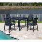4 Sillones glady, apilable, polipropileno antracita - 4 unidades