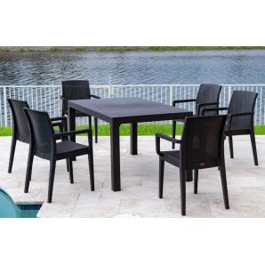 4 Sillones glady, apilable, polipropileno antracita - 4 unidades
