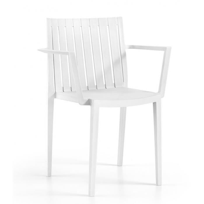 4 Sillones chopin, apilable, polipropileno blanco* - 4 unidades