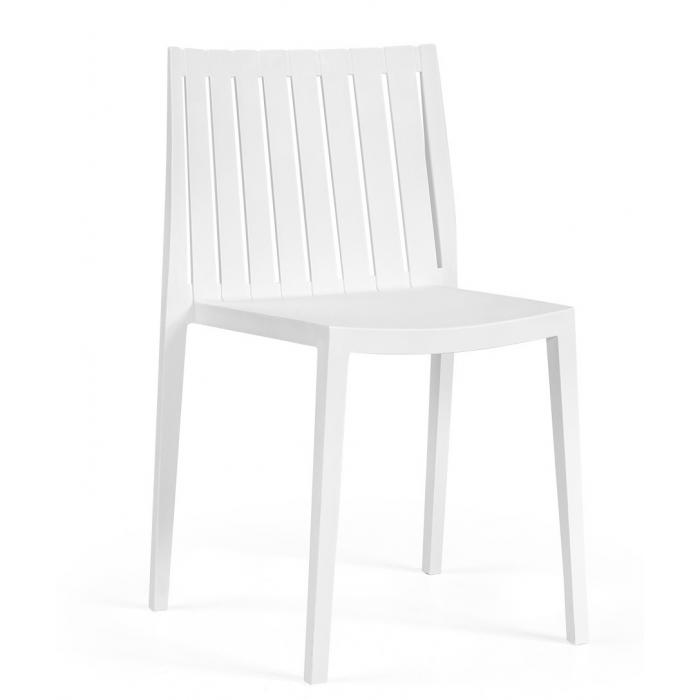 4 Sillas chopin, apilable, polipropileno blanco - 4 unidades