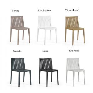 4 Sillas chopin, apilable, polipropileno blanco - 4 unidades
