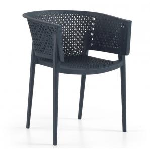 20 Sillones bill, apilable, polipropileno antracita - 20 unidades