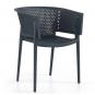 20 Sillones bill, apilable, polipropileno antracita - 20 unidades