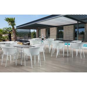 20 Sillones bill, apilable, polipropileno antracita - 20 unidades