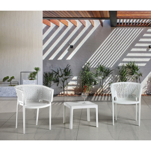 20 Sillones bill, apilable, polipropileno antracita - 20 unidades