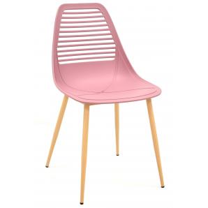 4 Sillas uncibay, metal, polipropileno rosa oscuro - 4 unidades