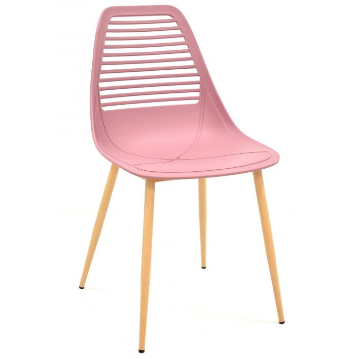 4 Sillas uncibay, metal, polipropileno rosa oscuro - 4 unidades