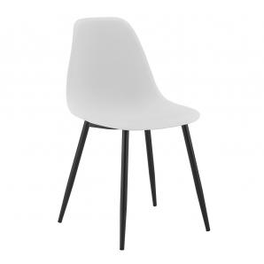 4 Sillas cluny, metal negro, polipropileno blanco - 4 unidades