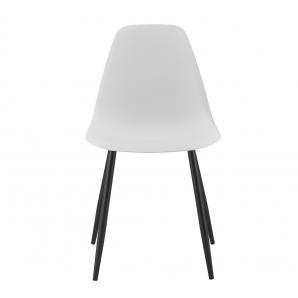 4 Sillas cluny, metal negro, polipropileno blanco - 4 unidades