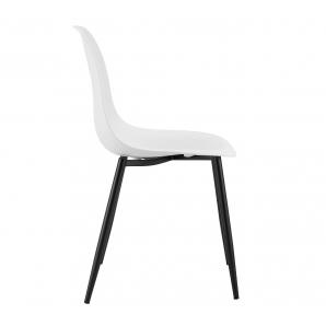 4 Sillas cluny, metal negro, polipropileno blanco - 4 unidades