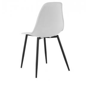 4 Sillas cluny, metal negro, polipropileno blanco - 4 unidades