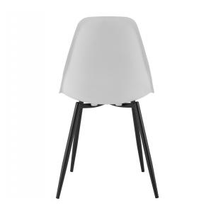 4 Sillas cluny, metal negro, polipropileno blanco - 4 unidades