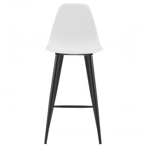 2 Taburetes cluny, metal epoxi negro, polipropileno blanco - 2 unidades