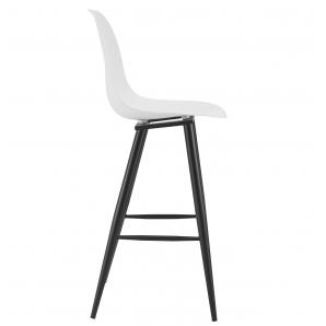 2 Taburetes cluny, metal epoxi negro, polipropileno blanco - 2 unidades