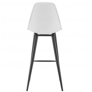 2 Taburetes cluny, metal epoxi negro, polipropileno blanco - 2 unidades