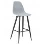 2 Taburetes cluny, metal epoxi negro, polipropileno gris - 2 unidades