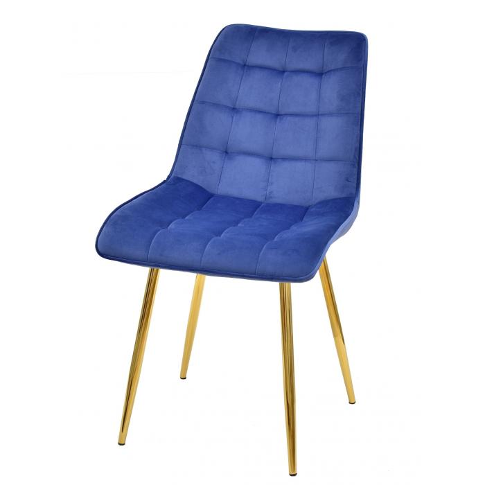 6 Sillas gilda, metal, dorado, tejido velvet azul - 6 unidades