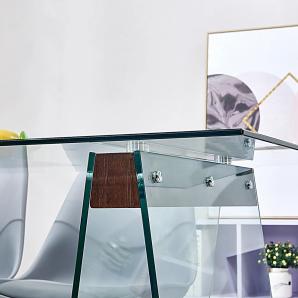 Mesa selene, madera, cristal templado, 200x90 cms