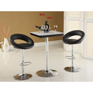 2 Taburetes luxus ( l ), cromado, similpiel negra - 2 unidades