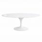 Mesa tul, oval, fibra de vidrio, tapa lacada blanca 180x108 cms