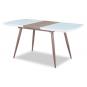 Mesa sohail, extensible, metal, madera, cristal,140 ~ 180x80 cms
