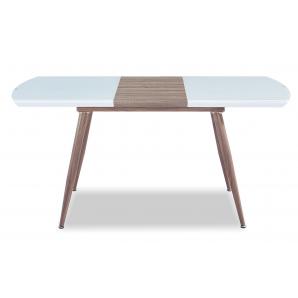 Mesa sohail, extensible, metal, madera, cristal,140 ~ 180x80 cms