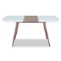 Mesa sohail, extensible, metal, madera, cristal,140 ~ 180x80 cms