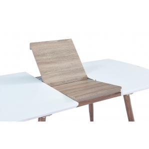 Mesa sohail, extensible, metal, madera, cristal,140 ~ 180x80 cms