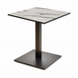 2 Bases de mesa beverly, tubo cuadrado, negra, base de 45 x 45 cms, altura 72 cms - 2 unidades