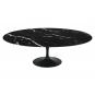 Mesa tul, oval, fibra de vidrio, mármol negro 180x108 cms