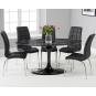 Mesa tul, oval, fibra de vidrio, mármol negro 160x90 cms