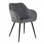 2 Sillones rolando, metal, tapizado velvet 21 gris oscuro - 2 unidades