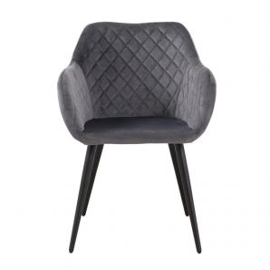 2 Sillones rolando, metal, tapizado velvet 21 gris oscuro - 2 unidades